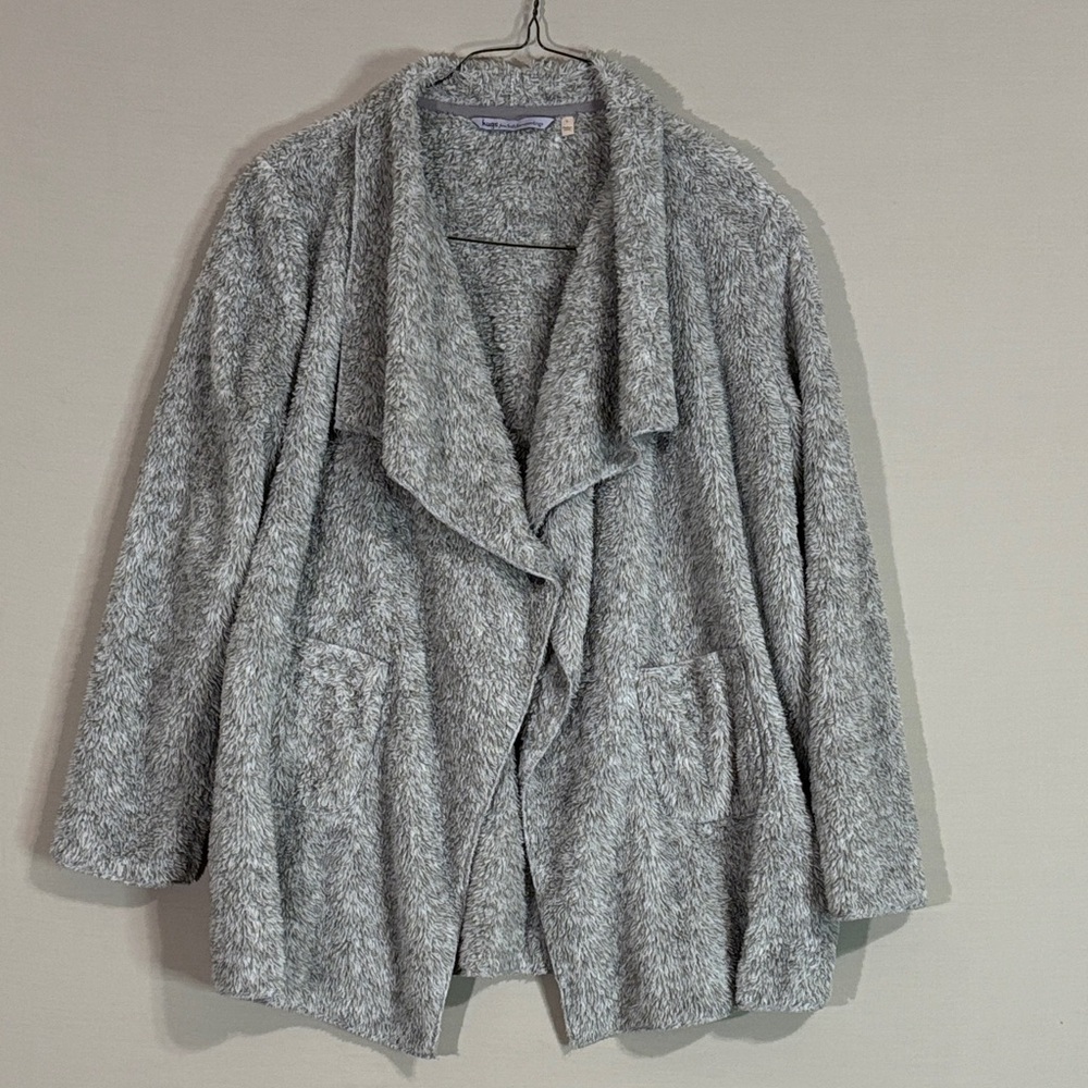 Hugs by Soft Surroundings “Hug-Me” Fuzzy Cardigan Gray Women’s L